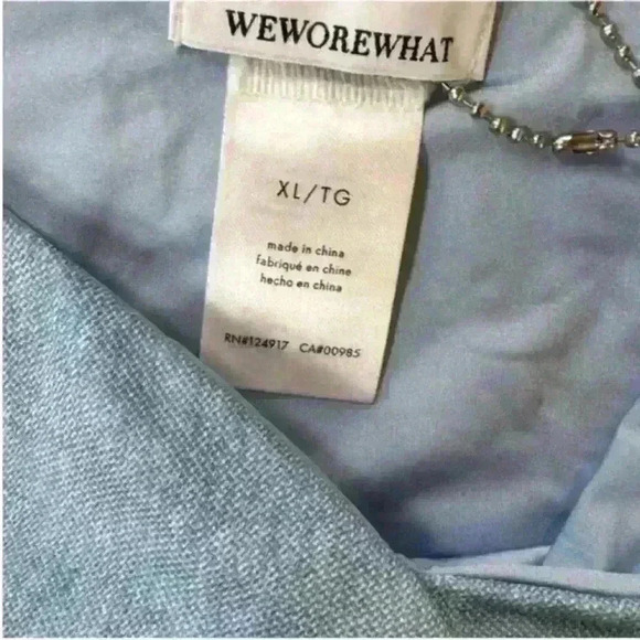 WeWoreWhat- "Delilah" Bikini Bottom In Pique Denim Texture Size XL- NWT! - Picture 9 of 11